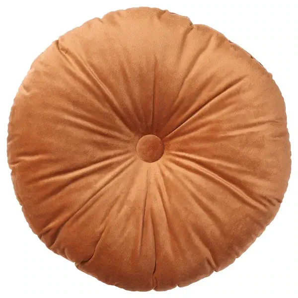 Location de coussin de sol rond brun doré pour événements